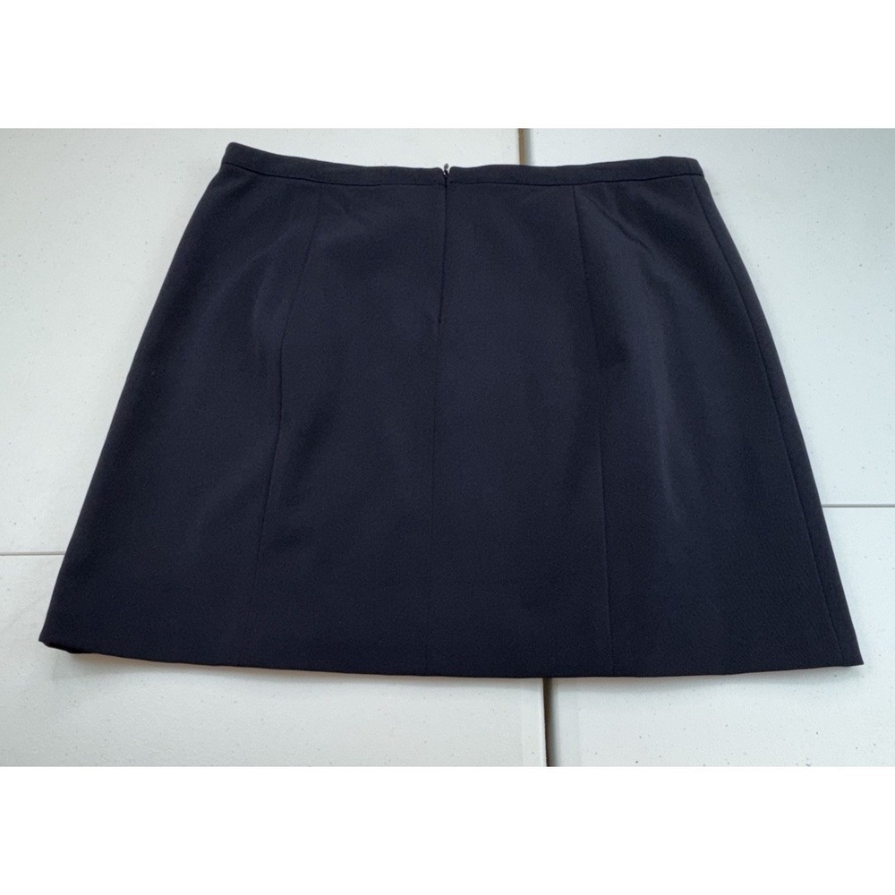 Vintage Laundry by Shelli Segal Women's Pleated Lined Navy Mini Skirt Size 12 - Picture 5 of 12